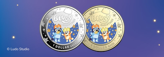 2025 $1 Coloured Uncirculated Coin - Bluey Christmas