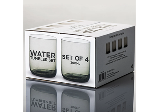 ANNABEL TRENDS WATER TUMBLER SET OF 4 CHARCOAL