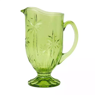 Glass Jug Palm Trees Green