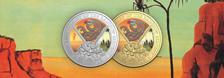 2025 20c Coloured Coin - 50th Anniversary of the Rainbow Serpent Special Edition Book