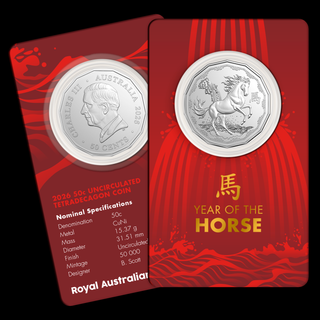 2026 50c Uncirculated Tetradecagon Coin - Lunar Series - Year of the Horse