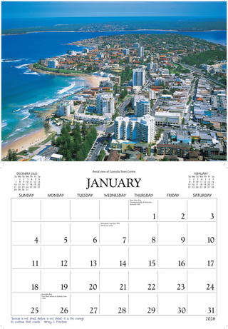 SUTHERLAND SHIRE CALENDAR : 2026