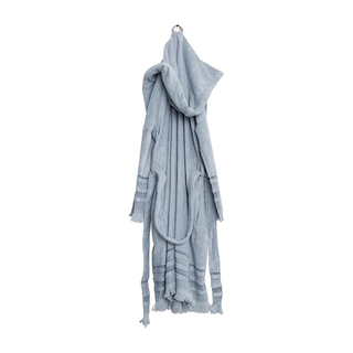 HOODED ROBE DUSTY BLUE