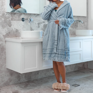 HOODED BATH ROBE MINT