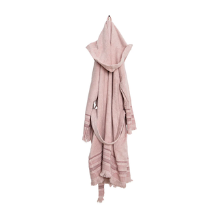 HOODED BATH ROBE DUSTY PINK