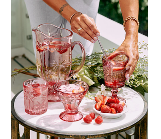 Glass Jug - Palm Trees Pink