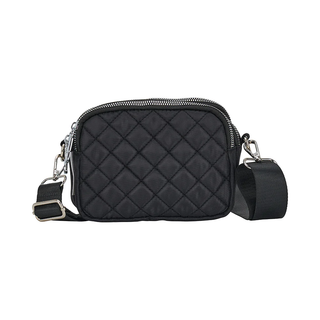 BAG TRAVEL QUILTED 3 ZIP BLACK
