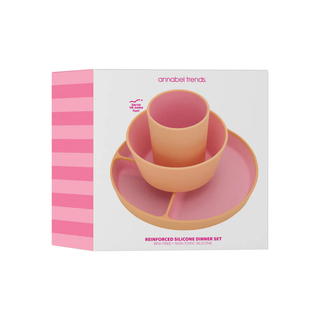 KIDS SILICONE DINNER SET PINK