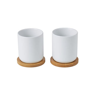TEACUPS WITH BAMBOO COASTER SET 2