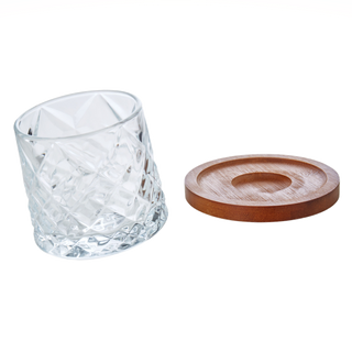 GLASS ETCHED WHISKEY S/2 WITH COASTERS