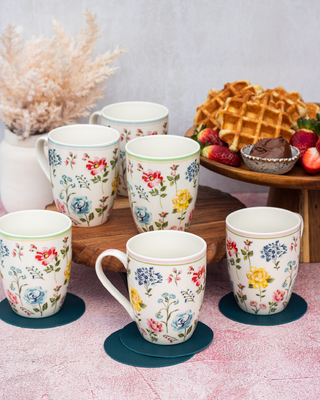 CUPS FLORAL COLLECTION S/6 MUGS